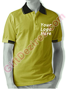 Designer Lime Green and Black Color Logo Custom T Shirts